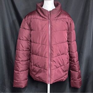 Cole Haan Maroon Puffer Jacket